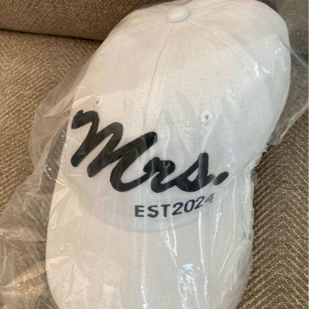 Bridal Hat Bundle - matching Mr. And Mrs hats, gold and white plaid hat